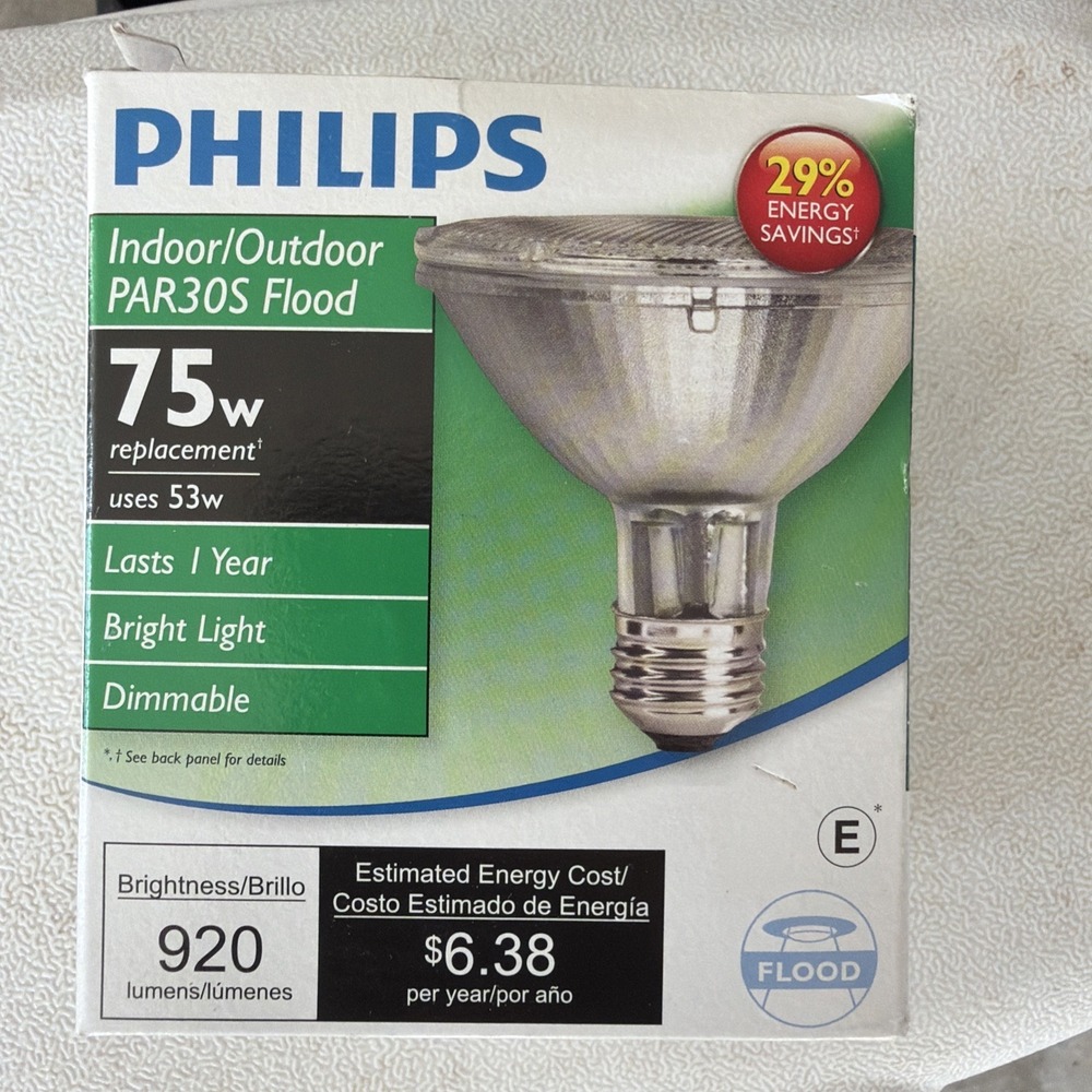 Philips 75w Par30s EcoVantage Dimmable Flood Light indoor/outdoor